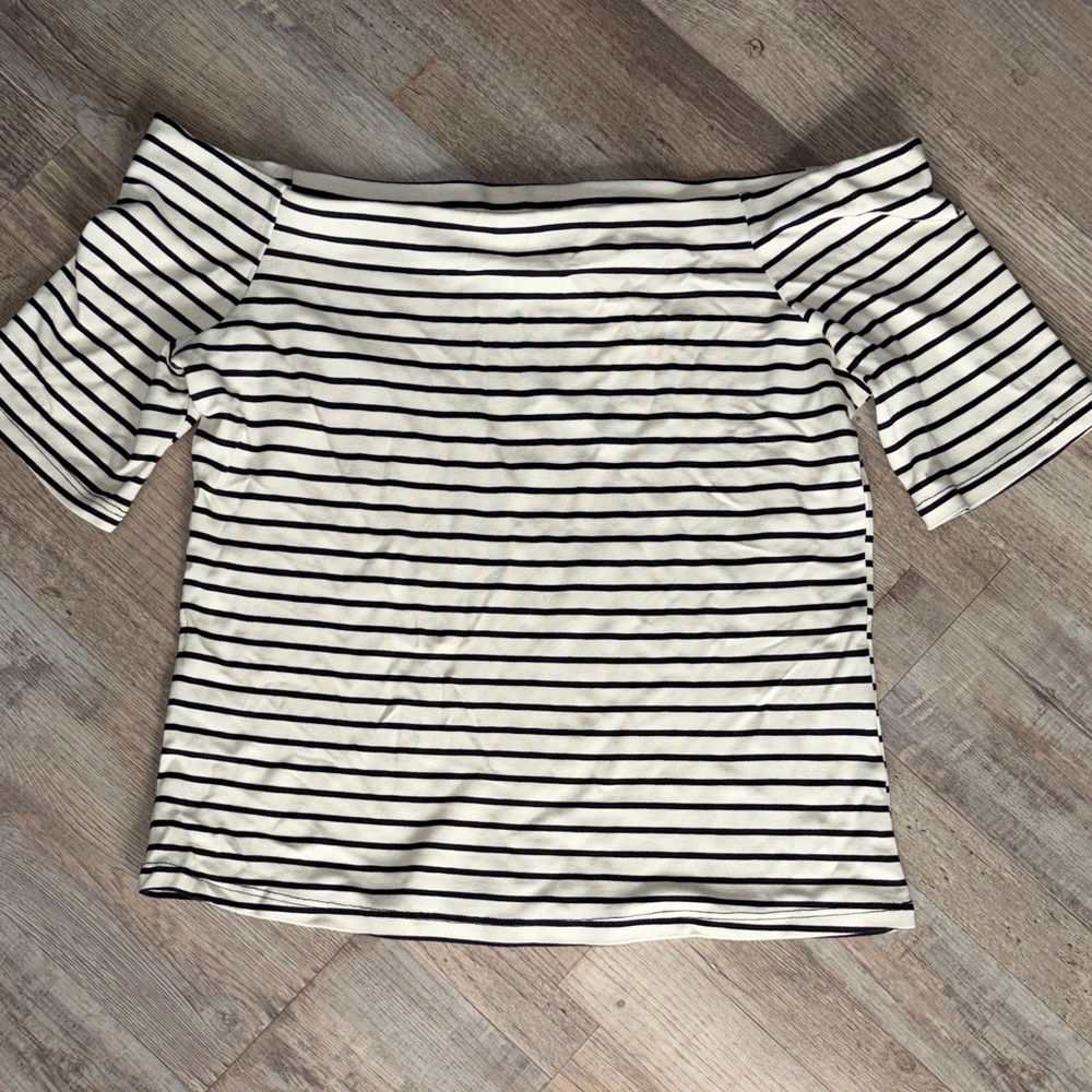 NWOT H&M Striped Off-Shoulder Women's Top size M